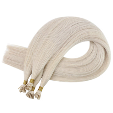Fshine Virgin I Tip Real Human Hair 20g Hair Extensions White Blonde (#1000) - FShine Shop
